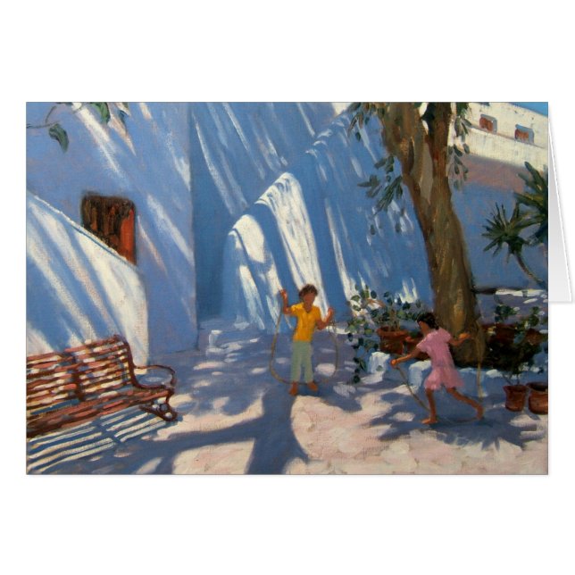 Two girls skipping Mykonos (Front Horizontal)
