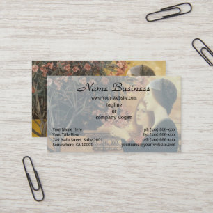 Two Girls with an Oleander by Gustav Klimt Business Card