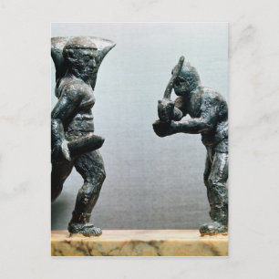 Two gladiators in combat postcard