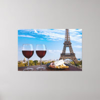 Two glasses of wine in cafe in Paris