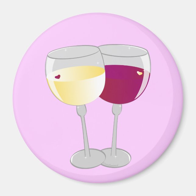 Two Glasses of Wine Magnet (Front)