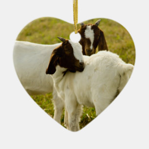 Two Goats Ceramic Tree Decoration
