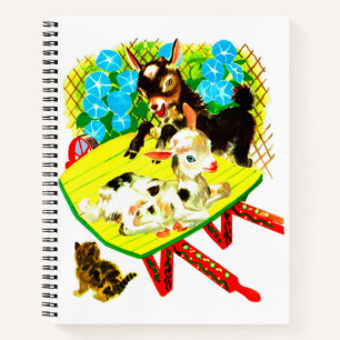 two goats one kitten notebook