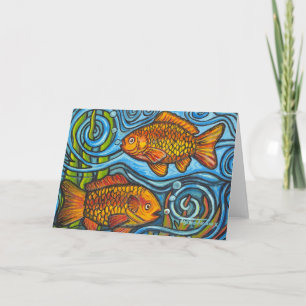 Two Gold Fish Card