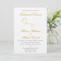 Two Gold Hearts | Elegant Minimal Rehearsel Dinner