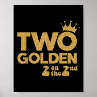 Two Golden Birthday Decorations 2 On The 2nd B-day