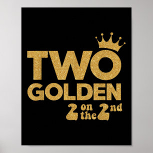 Two Golden Birthday Decorations 2 On The 2nd B-day