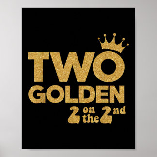 Two Golden Birthday Decorations 2 On The 2nd B-day