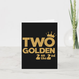 Two Golden Birthday Decorations 2 On The 2nd B-day Card