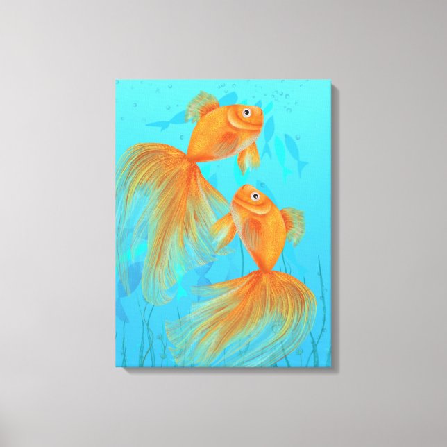 Two goldfish art feng shui love symbols wall art (Front)