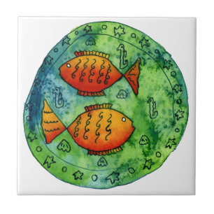 Two Goldfish in the Sea Tile