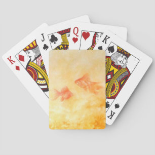 Two Goldfish Playing Cards
