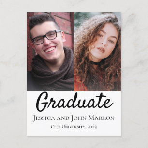 Two Graduates Double Graduation Party Invitations