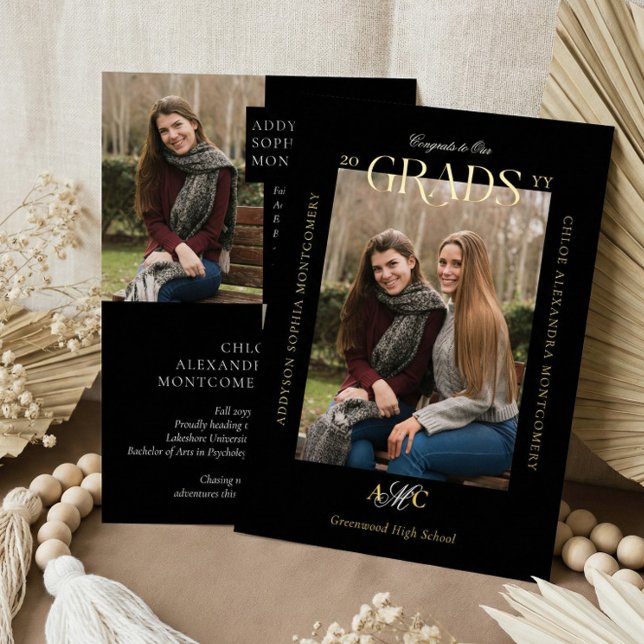 Two Graduates Joint Double Graduation Announcement (Two Graduates Joint Double Graduation Announcement)