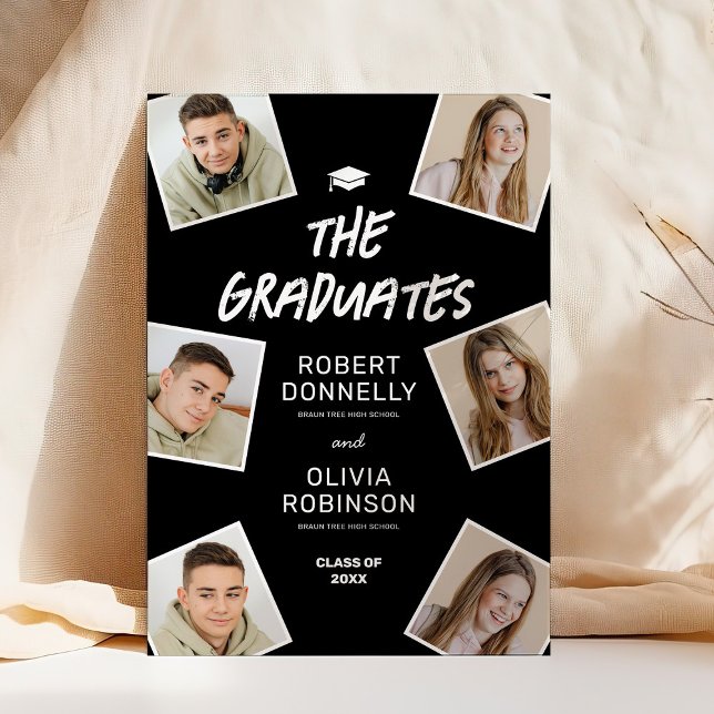 Two Graduates Photo Joint Graduation Invitation (Creator Uploaded)