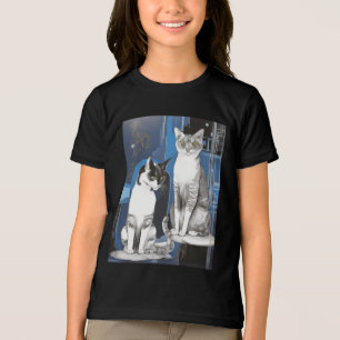 Two Gray Cats on an Abstract Background Tri-Blend Shirt