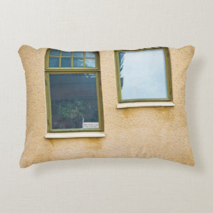 TWO GRAY FRAME GLASS WINDOWS DECORATIVE CUSHION