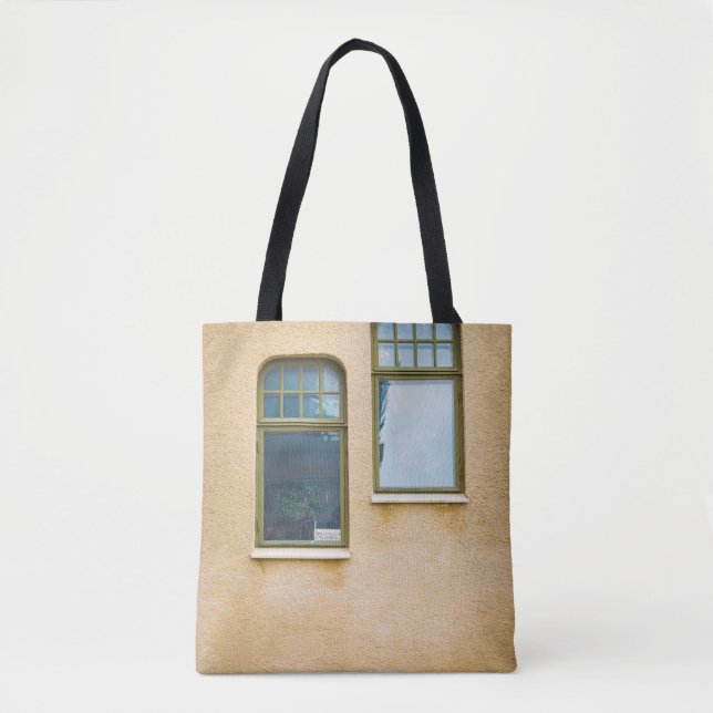 TWO GRAY FRAME GLASS WINDOWS TOTE BAG (Front)