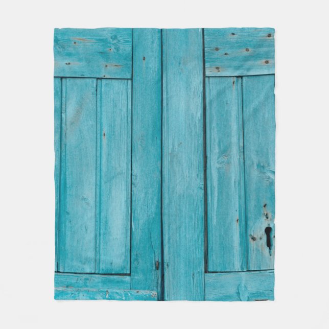 Two gray wooden doors fleece blanket (Front)