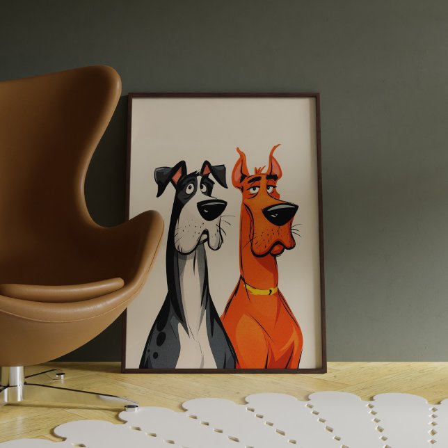 Two Great Danes Wall Art Poster Print (Creator Uploaded)