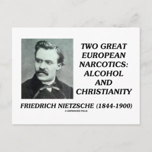 Two Great European Narcotics: Alcohol Christianity Postcard