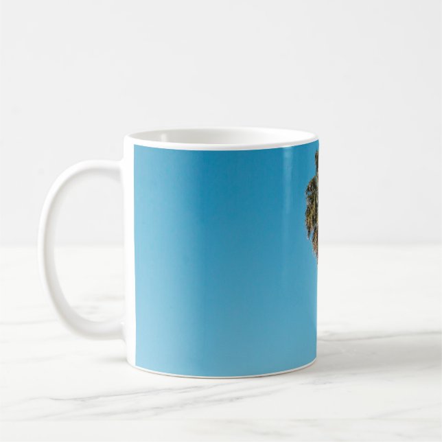 Two green coconut trees coffee mug (Left)