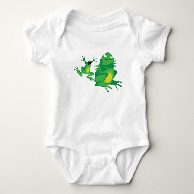 Two Green Frogs Baby Tee (Front)