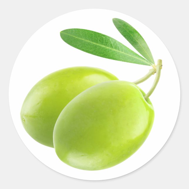 Two green olives classic round sticker (Front)