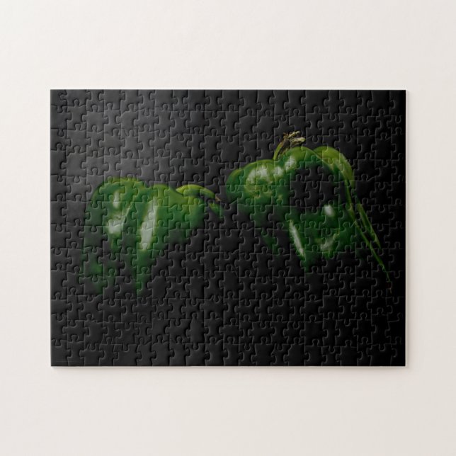 Two Green Peppers 11x14 252pc jpcna Jigsaw Puzzle (Horizontal)