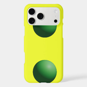 Two Green Spheres on Yellow USB Wooden Flash Drive