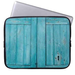 Two grey wooden doors laptop sleeve