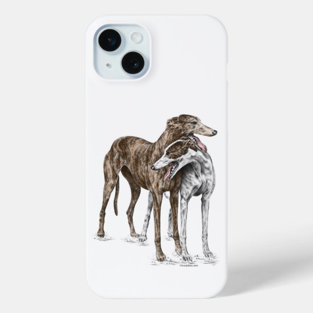 Two Greyhound Friends Dog Art Case-Mate iPhone Case (Back)