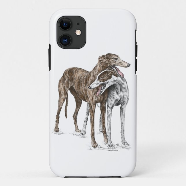 Two Greyhound Friends Dog Art Case-Mate iPhone Case (Back)