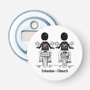 Two Grooms Biker Motorcycle Wedding Favour Bottle Opener