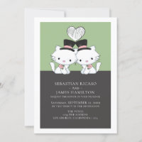 Two Grooms Cat Themed Gay Wedding