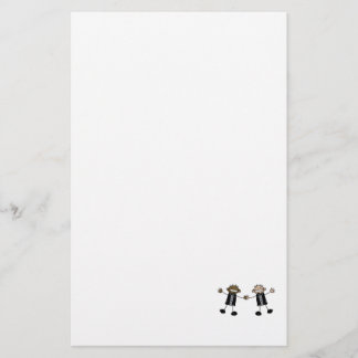 Two Grooms Dancing Happy Interracial Stationery