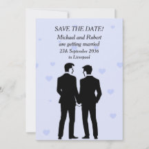Two Grooms Flat Save The Date Card