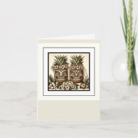Two Grooms Gay Pineapple Tiki Head Retro Wedding 