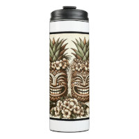 Two Grooms Gay Pineapple Tiki Head Retro Wedding