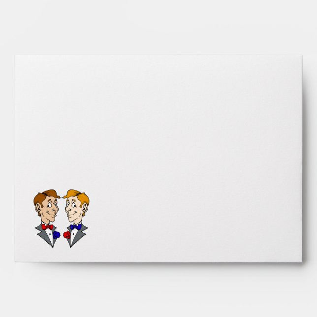 Two Grooms Heads Envelopes (Front)