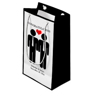 Two Grooms In Ties Wedding Customisable Small Gift Bag