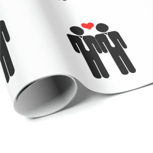 Two Grooms In Ties Wedding Wrapping Paper
