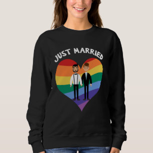 Two Grooms Just Married Gay Wedding Party Tee LGBT