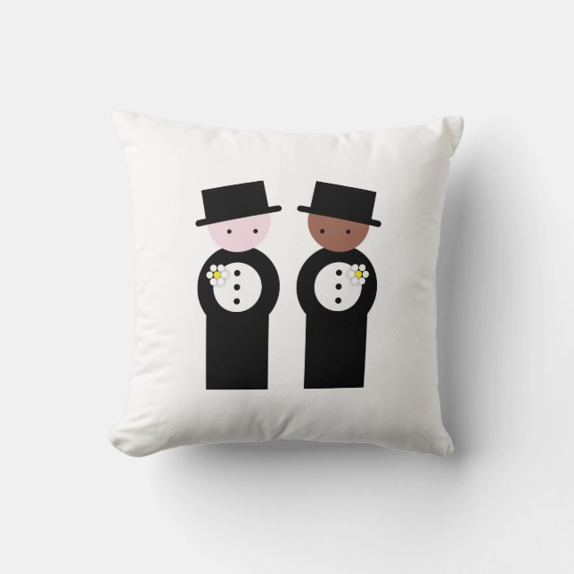Two grooms one caucasian cushion (Front)