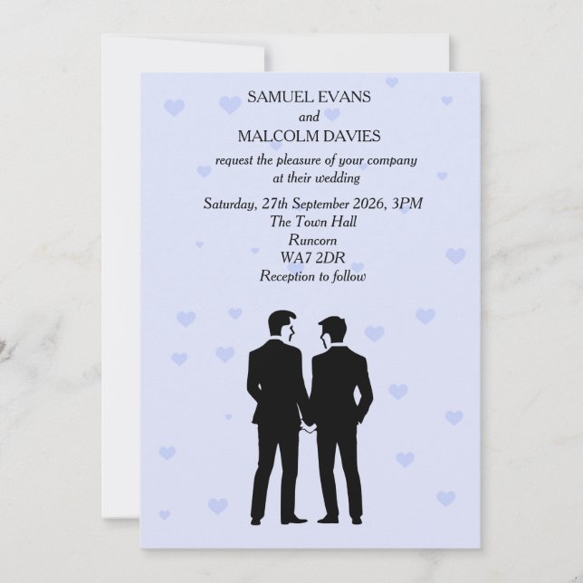 Two Grooms Wedding Invitation (Front)