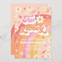 Two Groovy 2nd Birthday Peace Love Party Rainbow