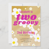 Two Groovy 2nd Birthday Tan Flower Power Hippie
