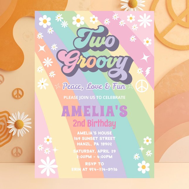 Two groovy birthday invitation (Creator Uploaded)