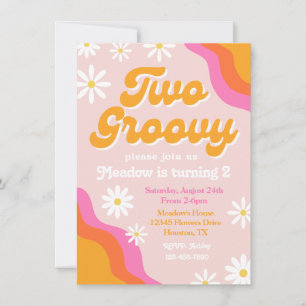 Two Groovy Birthday Invitation Groovy Birthday