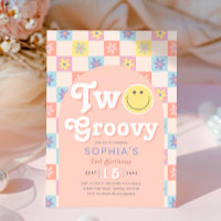 Two Groovy Boho 2nd Birthday Invitation